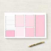Roze om lijst Post-it® notes te doen (Op bureau)