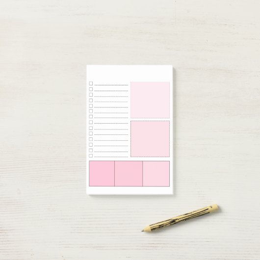 Roze om lijst Post-it® notes te doen (Op bureau)