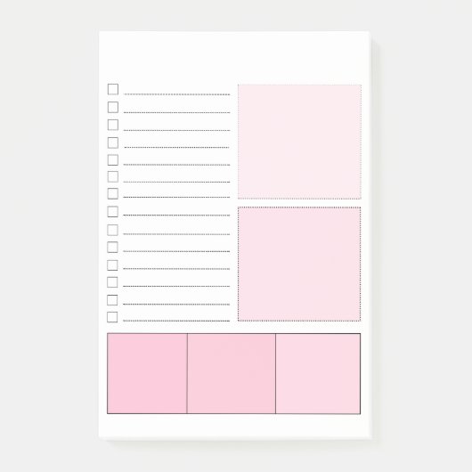 Roze om lijst Post-it® notes te doen (Voorkant)