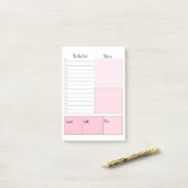 Roze om lijst Post-it® notes te doen (Op bureau)