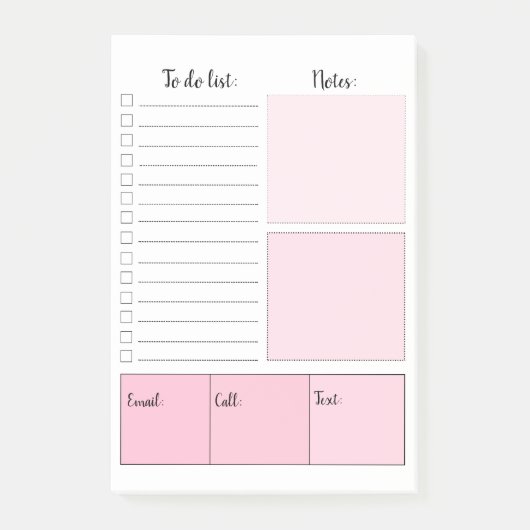 Roze om lijst Post-it® notes te doen (Voorkant)