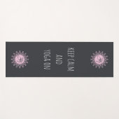 Roze om & Mandala Houd kalm en Yoga aan Yogamat (Voorkant (horizontaal))