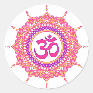 Roze om mandala labels