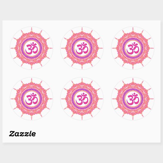 Roze om mandala sticker (Vel)