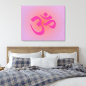 Roze om-symbool canvas afdruk (Insitu (Slaapkamer))