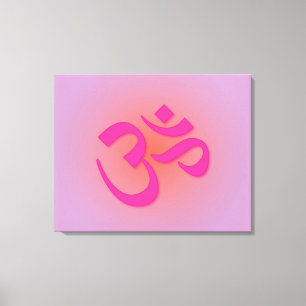 Roze om-symbool canvas afdruk