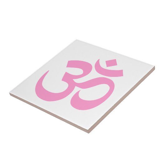 Roze om-symbool tegeltje (Zijkant)