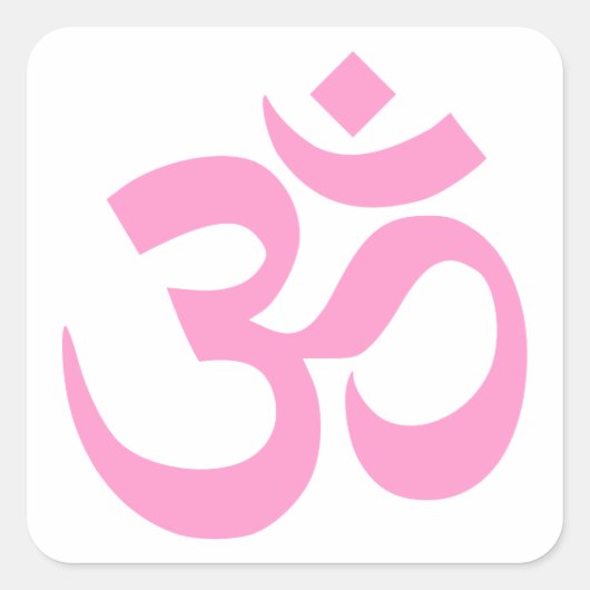 Roze om-symbool vierkante sticker (Voorkant)