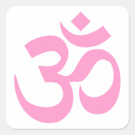 Roze om-symbool vierkante sticker