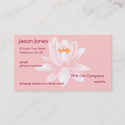 Roze OM-symbool visitekaartje (Voorkant)