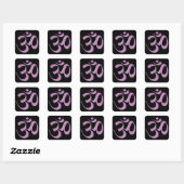 Roze Om Vierkante Sticker (Vel)