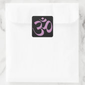 Roze Om Vierkante Sticker (Tas)