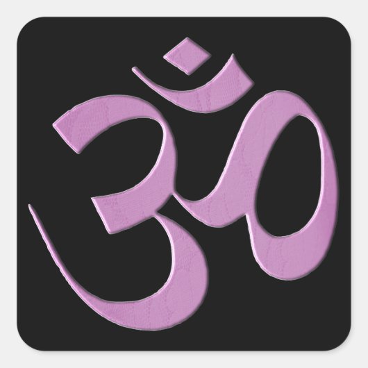 Roze Om Vierkante Sticker (Voorkant)