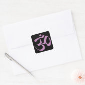 Roze Om Vierkante Sticker (Envelop)