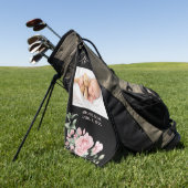 Roze Oma Bloemen Foto Golfhanddoek (Groen)