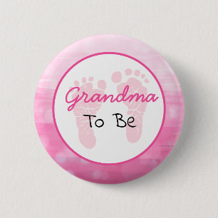 Roze oma om Baby shower te worden Ronde Button 5,7 Cm