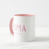 Roze Oma Oprichtingsjaar Mok (Voorkant links)