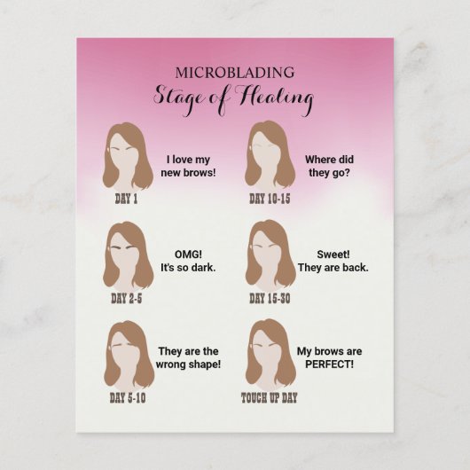 Roze omber van de Aftercare Instruction Flyer (Achterkant)