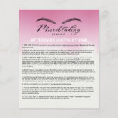 Roze omber van de Aftercare Instruction Flyer (Voorkant)