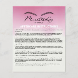Roze omber van de Aftercare Instruction Flyer