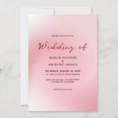 Roze Ombre achtergrond bruiloft Kaart (Voorkant)