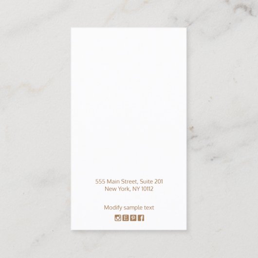 Roze ombre Boho Feather Earring Display Visitekaartje (Achterkant)