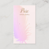 Roze ombre Boho Feather Earring Display Visitekaartje (Voorkant)