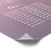 Roze ombre Boho minimalistisch weddenschapenkaart Poster (Hoek)