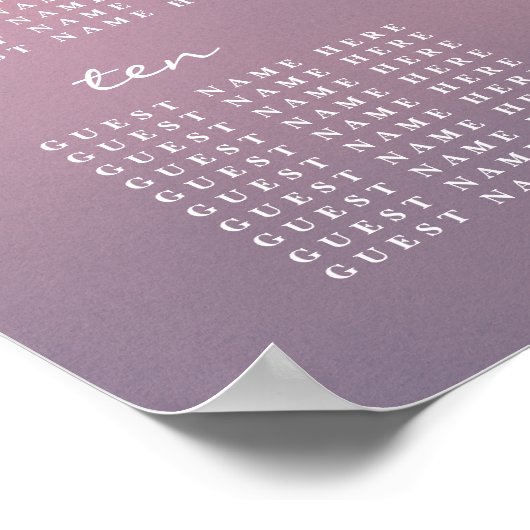 Roze ombre Boho minimalistisch weddenschapenkaart Poster (Hoek)