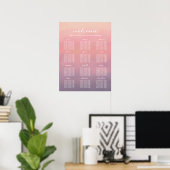 Roze ombre Boho minimalistisch weddenschapenkaart Poster (Thuiskantoor)