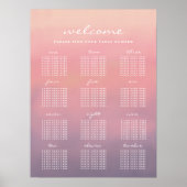 Roze ombre Boho minimalistisch weddenschapenkaart Poster (Voorkant)