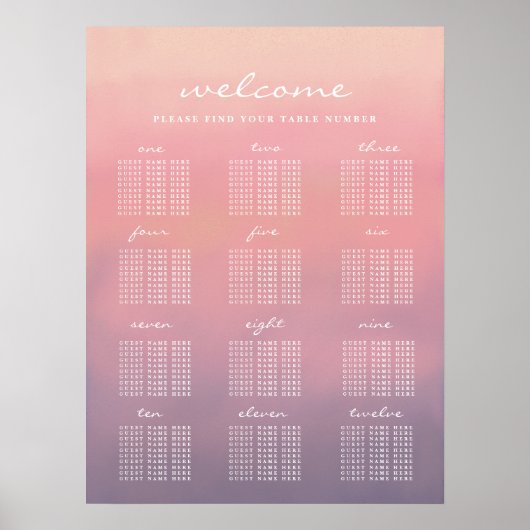 Roze ombre Boho minimalistisch weddenschapenkaart Poster (Voorkant)
