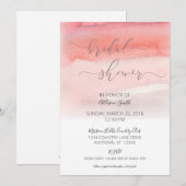 Roze Ombre Bruids Douche Uitnodiging (Voorkant / Achterkant)