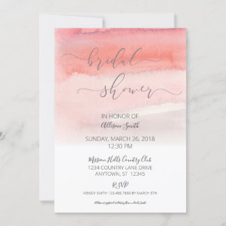 Roze Ombre Bruids Douche Uitnodiging