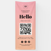 Roze Ombre Business Covid QR Code Check-In Spandoek (Verticaal)