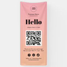 Roze Ombre Business Covid QR Code Check-In