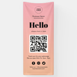 Roze Ombre Business Covid QR Code Check-In Spandoek