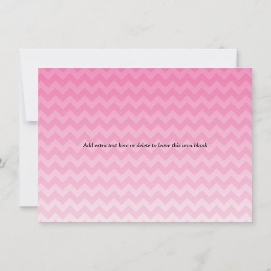 Roze Ombre Chevron Baby Sip en Zie Kaart (Achterkant)