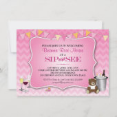 Roze Ombre Chevron Baby Sip en Zie Kaart (Voorkant)