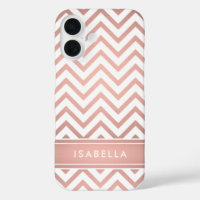Roze Ombre Chevron Patroon Eenvoudig Modern Monogr