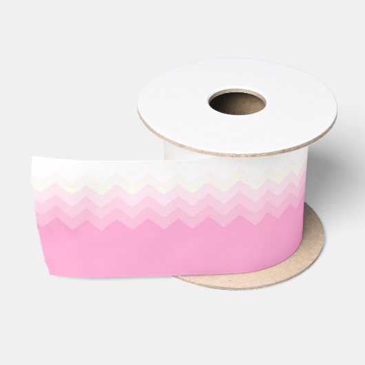 Roze Ombre Chevron Patroon Satijnen Lint (Spoel)
