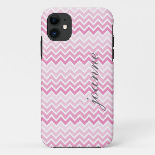 Roze Ombre Chevron Persoonlijk Telefonisch 5 Hoesj iPhone 11 Hoesje