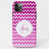 Roze ombre Chevron persoonlijke iPhone Case (Achterkant)