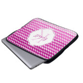 Roze ombre Chevron persoonlijke laptophoes Laptop Sleeve (Voorkant onderkant)