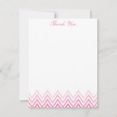 Roze Ombre Chevrons Notitiekaarten Chic Kaart (Voorkant)