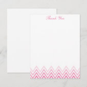 Roze Ombre Chevrons Notitiekaarten Chic Kaart (Voorkant / Achterkant)