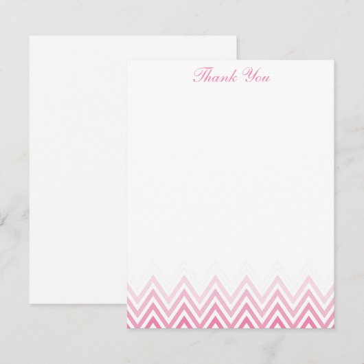 Roze Ombre Chevrons Notitiekaarten Chic Kaart (Voorkant / Achterkant)