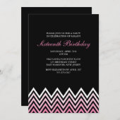 Roze Ombre Chevrons Verjaardag Kaart (Voorkant / Achterkant)