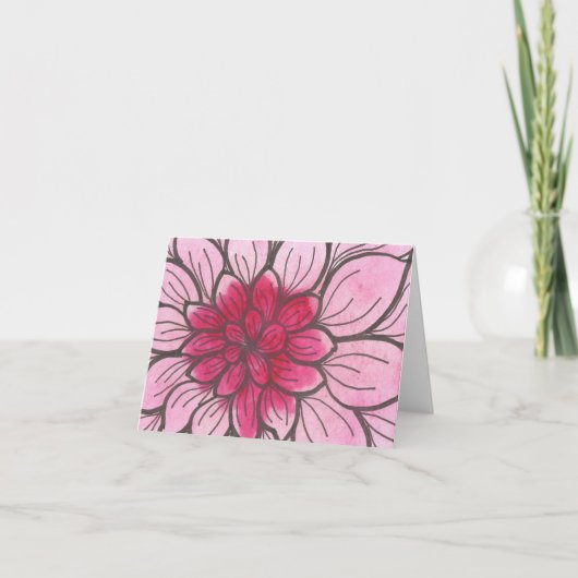 Roze Ombre Chrysanthemum Kaart met envelop (Voorkant)