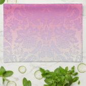 Roze Ombre Damast Bloem Keukenhanddoek (Gevouwen)